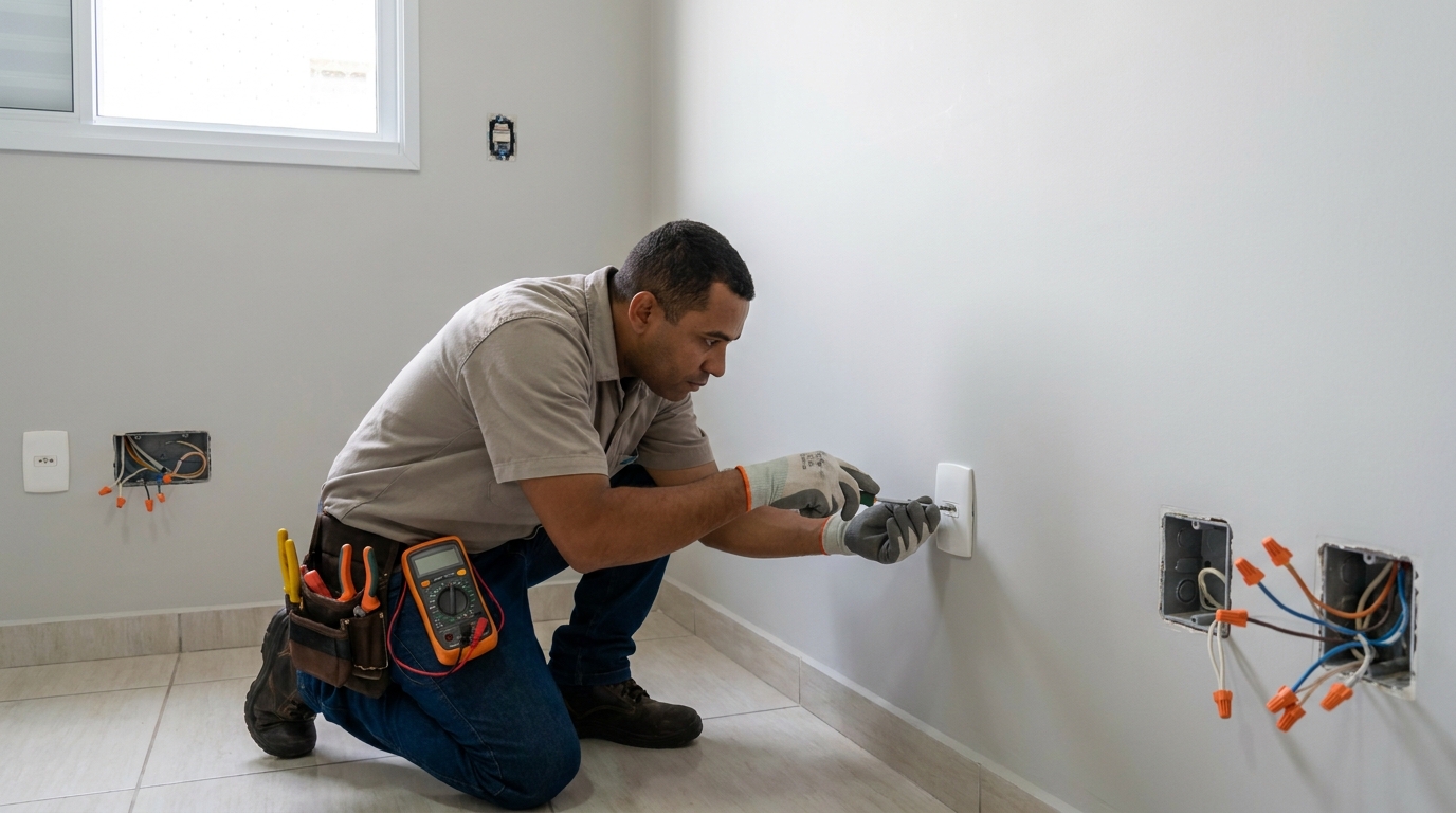Instalacao de tomada e interruptor em Ribeirão Preto‑SP